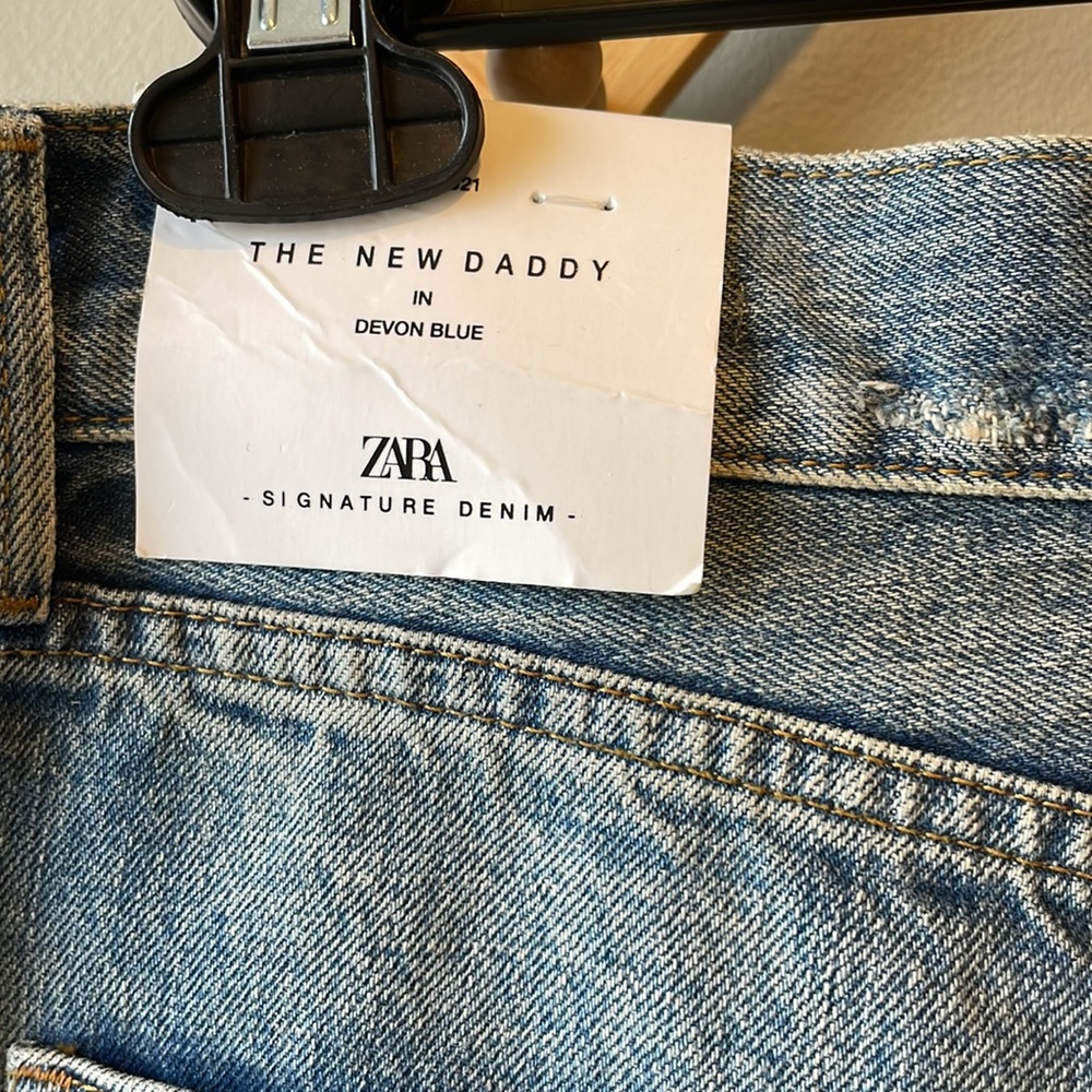 Zara The New Daddy Straight Leg Mid Rise Jeans in Devon Blue - Picture 10 of 11